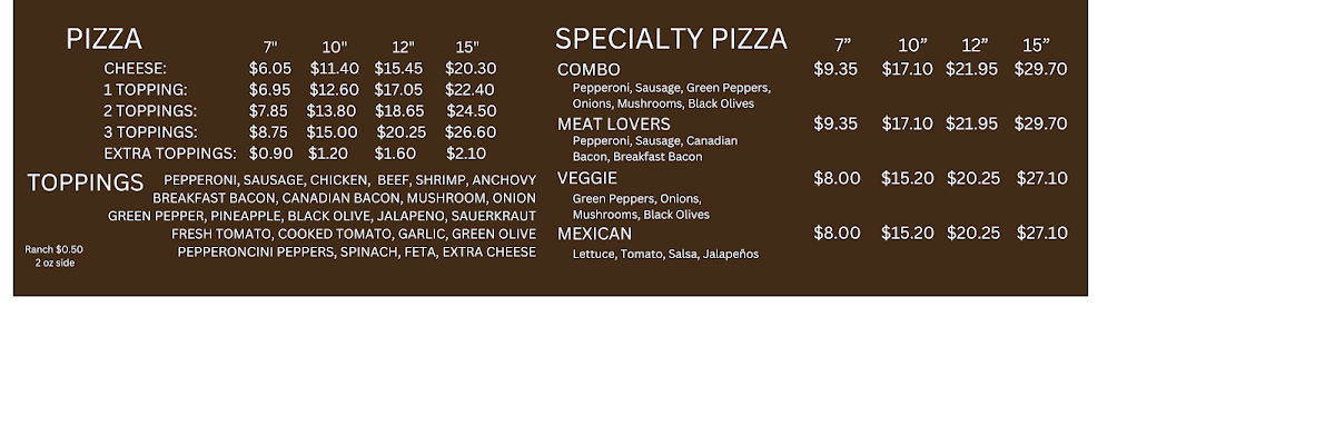 Moose's Saloon Menu - Image 3